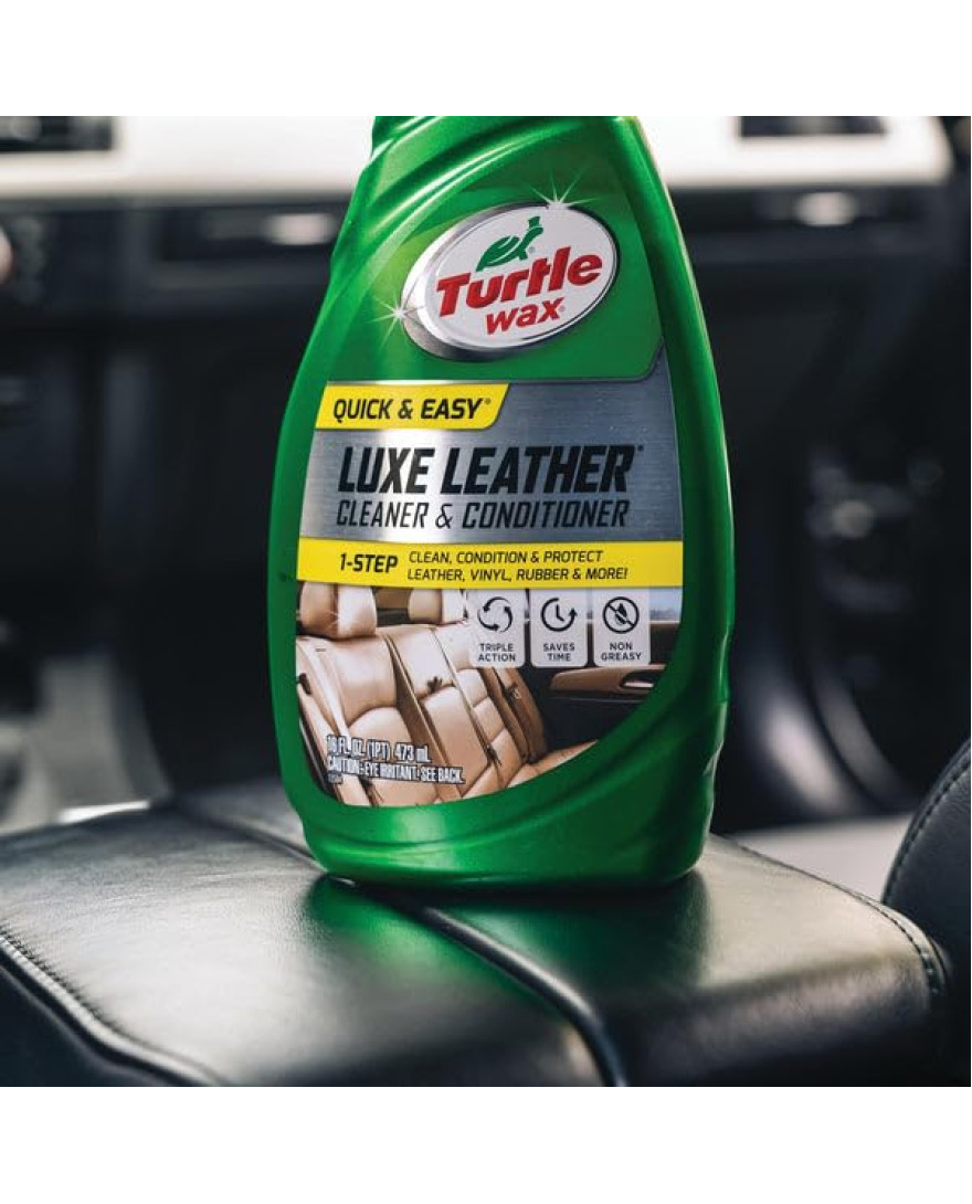 Turtle Wax Quick And Easy Luxe Leather Cleaner And Conditioner 473ml